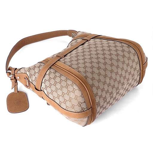1:1 Gucci 247185 GG Running Medium Hobo Bags-Brown Fabric - Click Image to Close